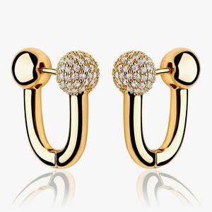 Mevecco | U Huggie Hoop Earrings | Gold Plated